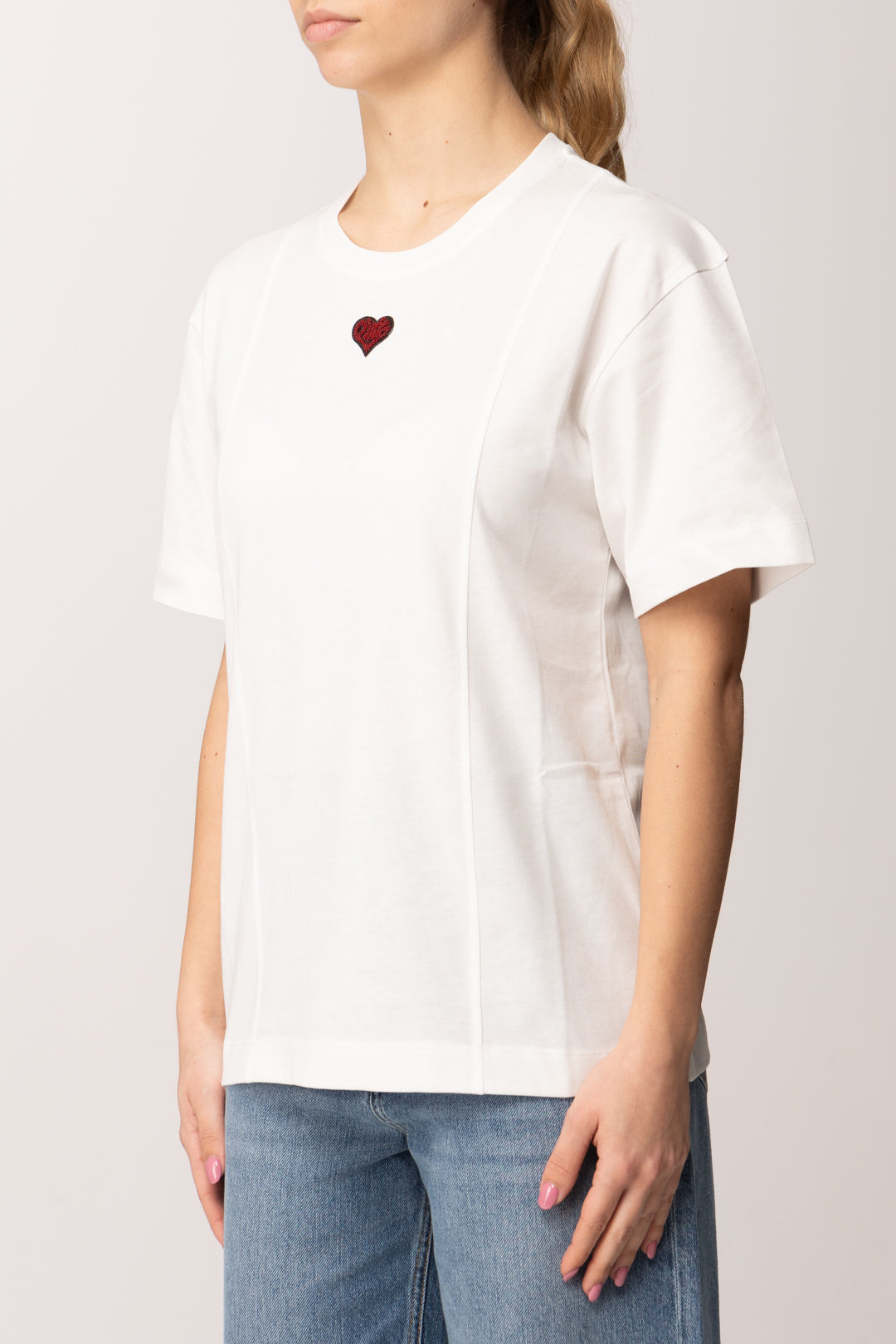 Pinko T-shirt con Ricamo Cuore 105665 A326 Z05