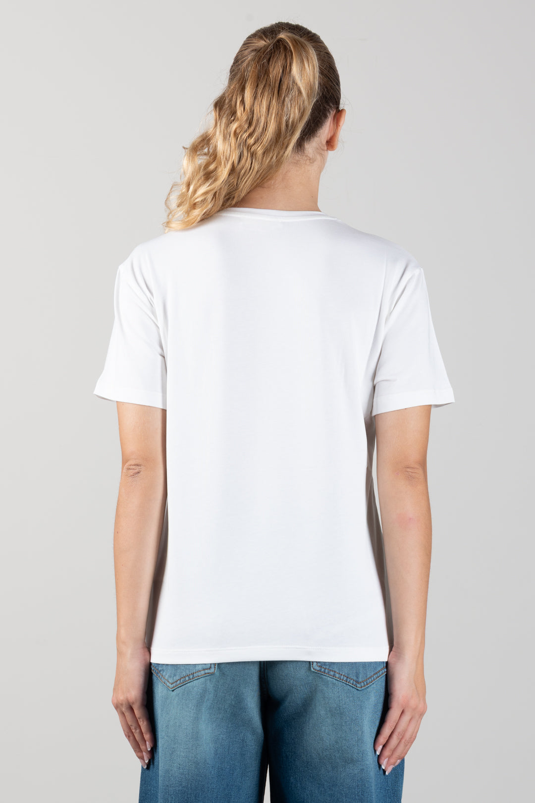 Elisabetta Franchi Bambina T-shirt con Ricamo Doppia C e Strass EFTS270CJE018.0004
