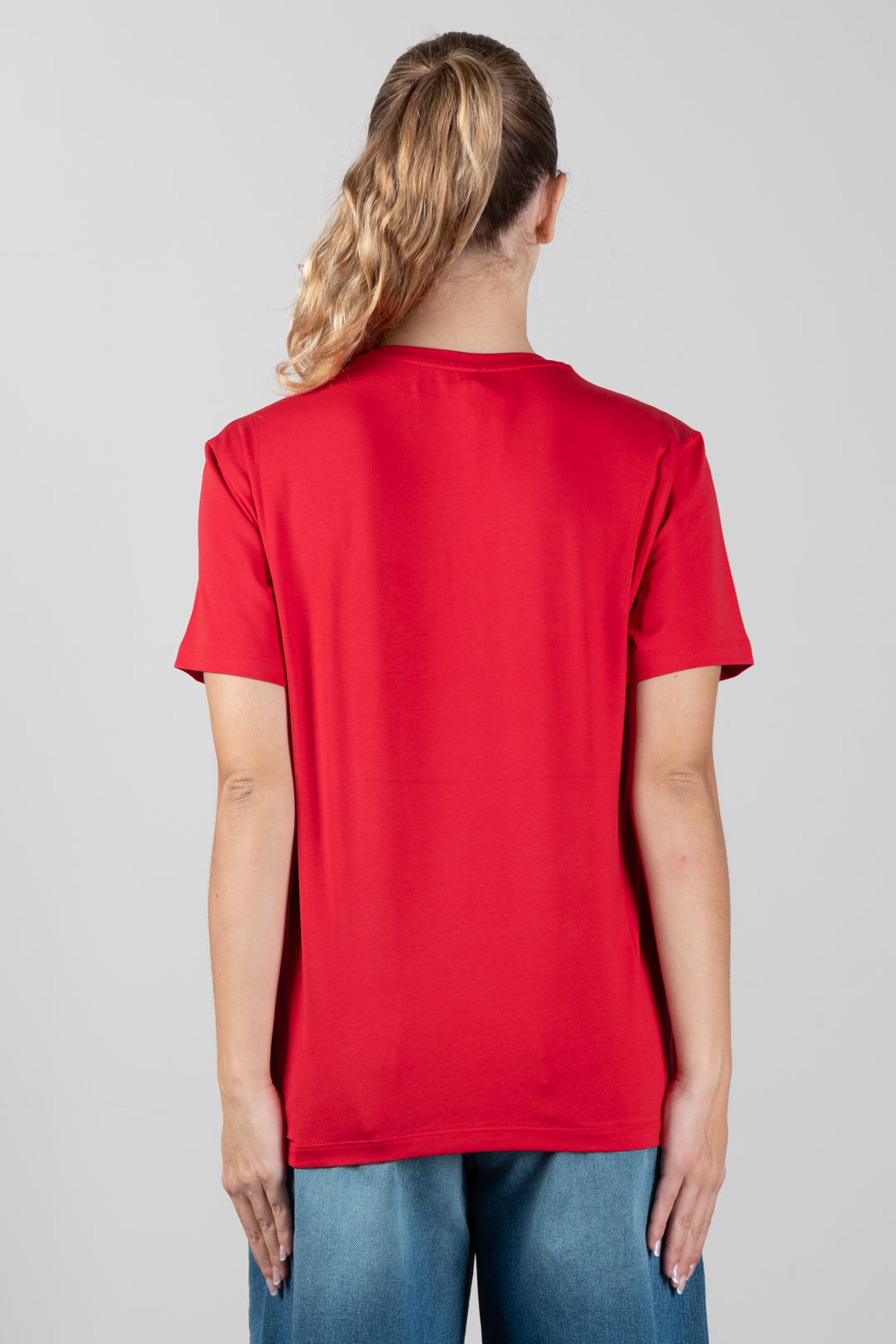 Elisabetta Franchi Bambina T-shirt con Ricamo Doppia C e Strass EFTS270CJE018.3028