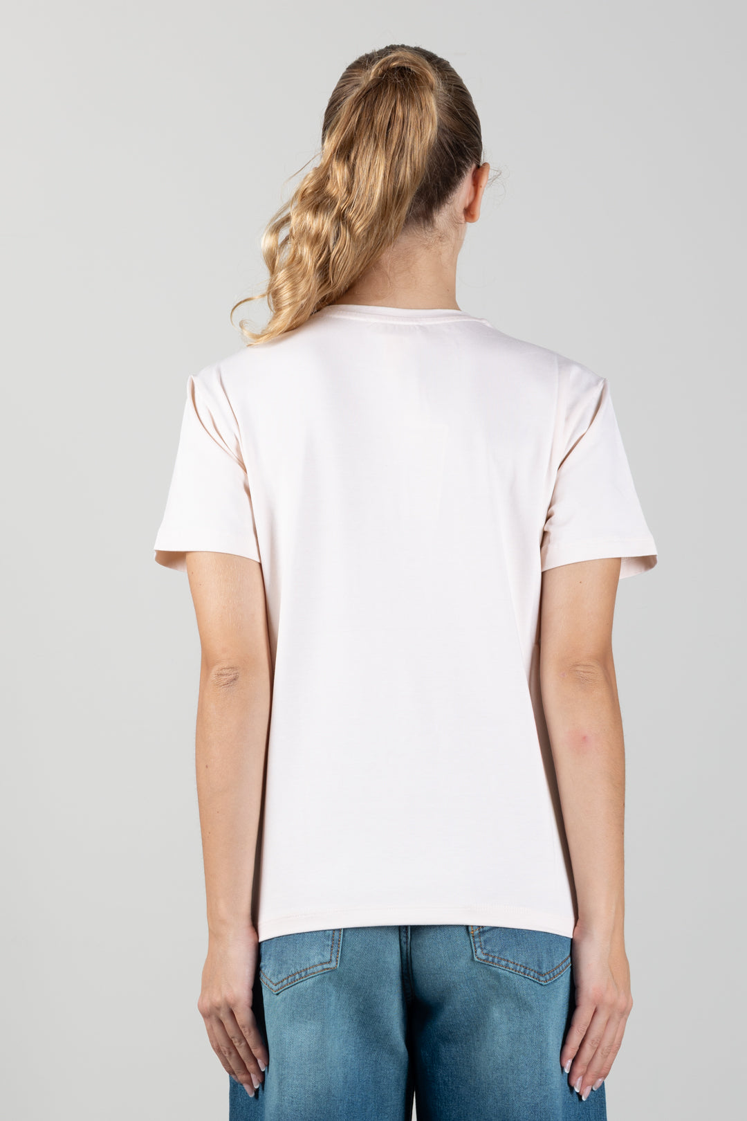 Elisabetta Franchi Bambina T-shirt con Ricamo Doppia C e Strass EFTS270CJE018.C063