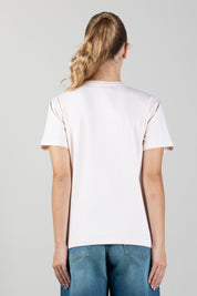 Elisabetta Franchi Bambina T-shirt con Ricamo Doppia C e Strass EFTS270CJE018.C063