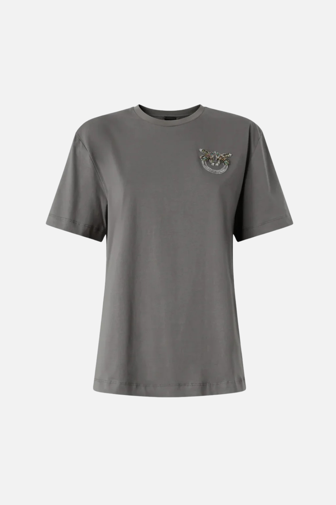 Pinko T-shirt con Ricamo Gioiello Love Birds 105526 A33F K10