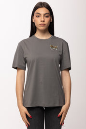 Pinko T-shirt con Ricamo Gioiello Love Birds 105526 A33F K10