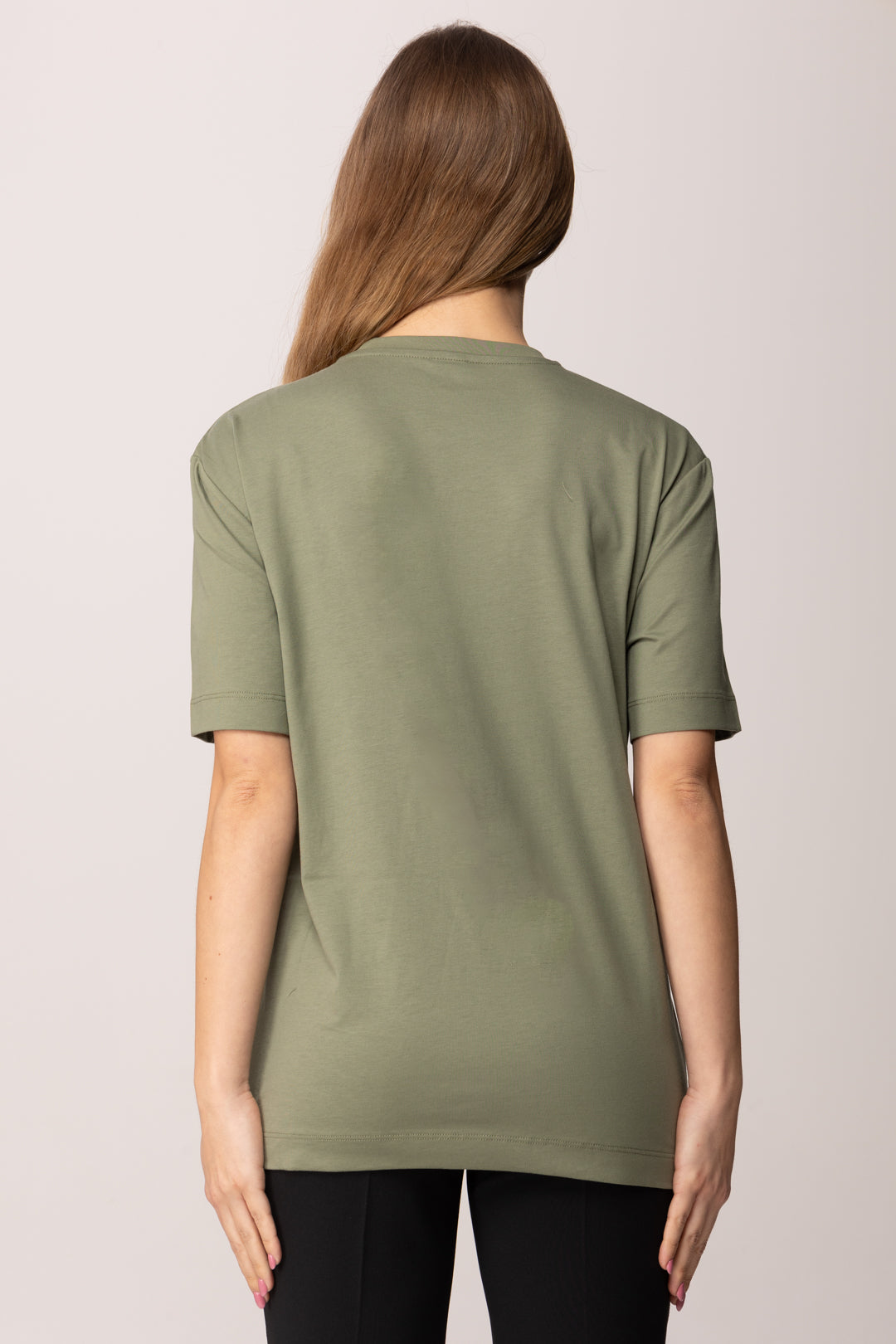 Pinko T-shirt con Ricamo Logo Love Birds Mini In Cristalli 105526 A33F U84