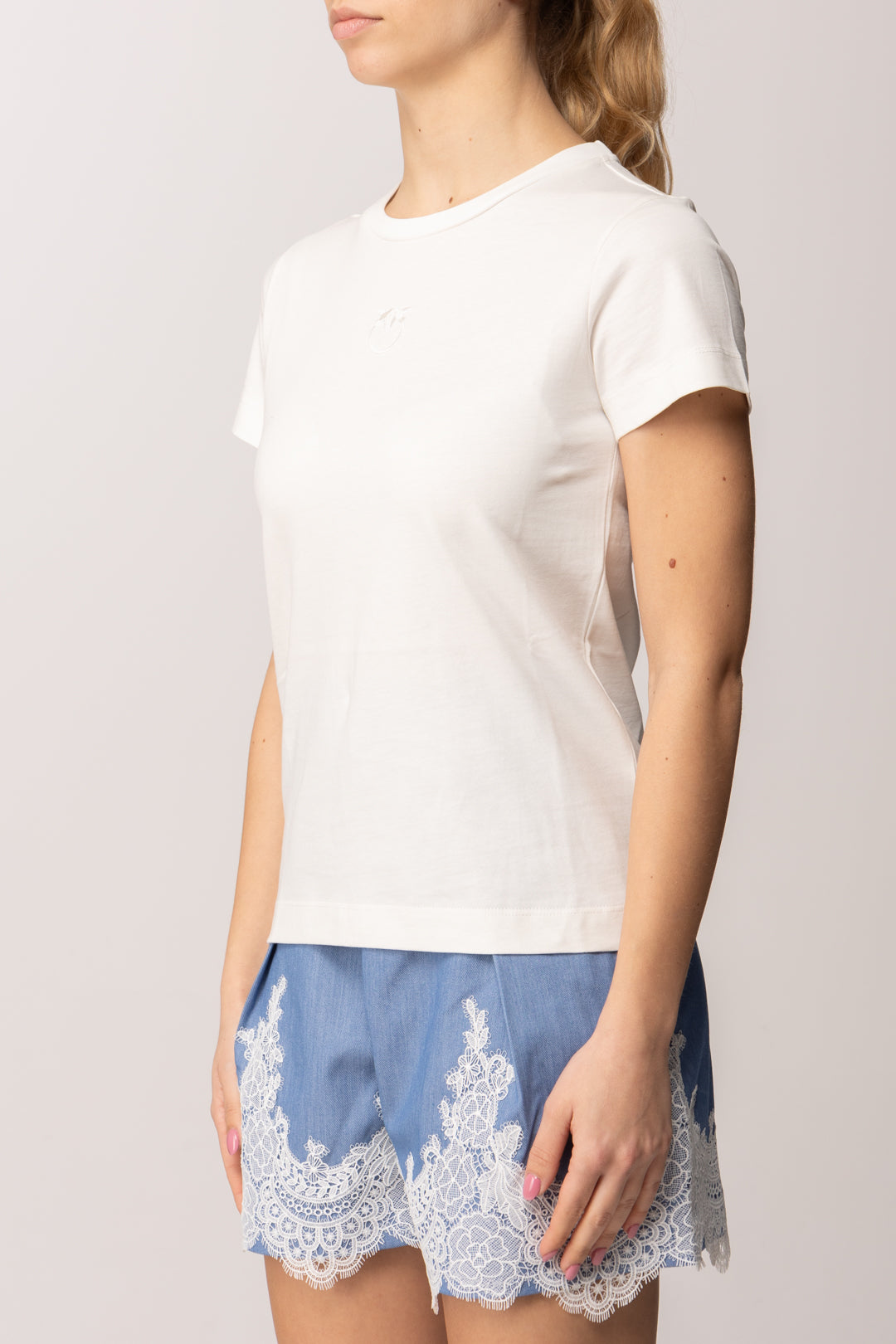 Pinko T-shirt con Ricamo Love Birds 100355 A339 Z05