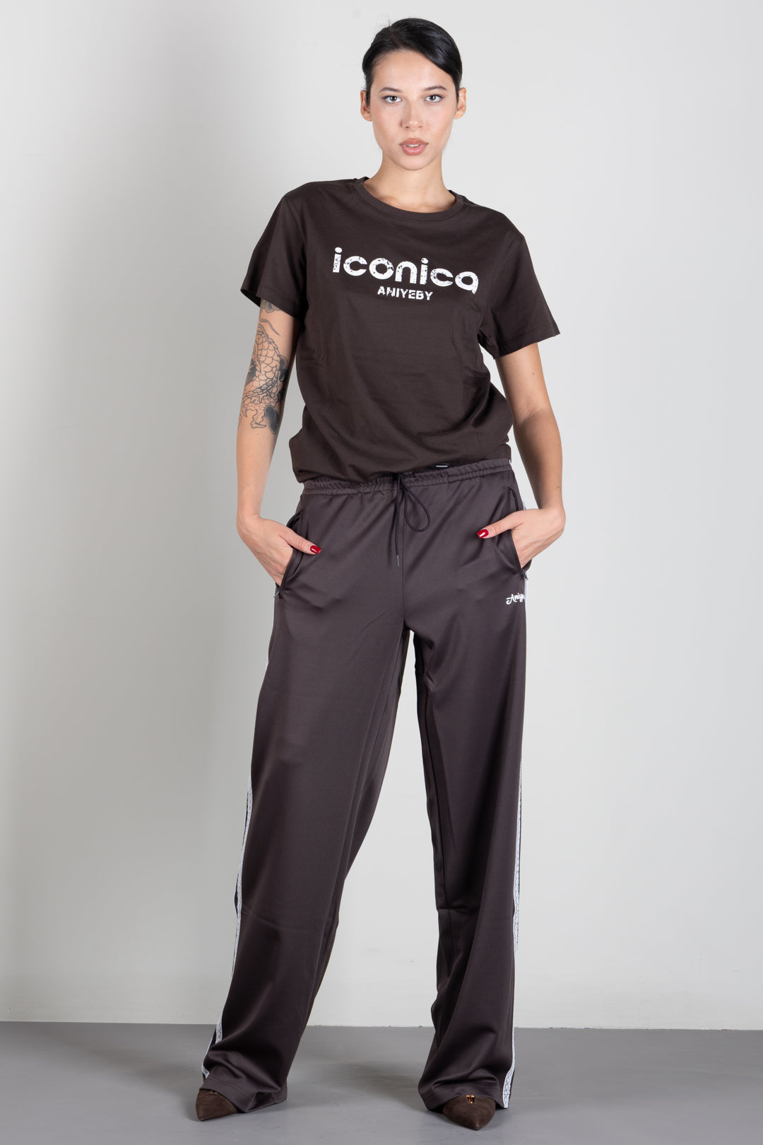 Aniye By T-shirt con Stampa "iconica" a Contrasto 181332 CHOCO :AI26