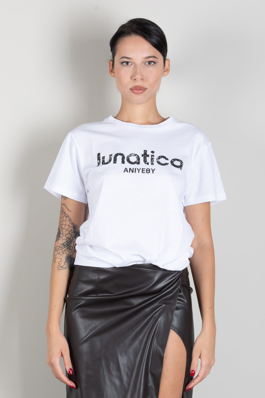 Aniye By T-shirt con Stampa "lunatica" a Contrasto 181333 WHITE :AI26
