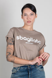 Aniye By T-shirt con Stampa "sbagliata" a Contrasto 181331 TAUPE :AI26