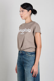 Aniye By T-shirt con Stampa "sbagliata" a Contrasto 181331 TAUPE :AI26