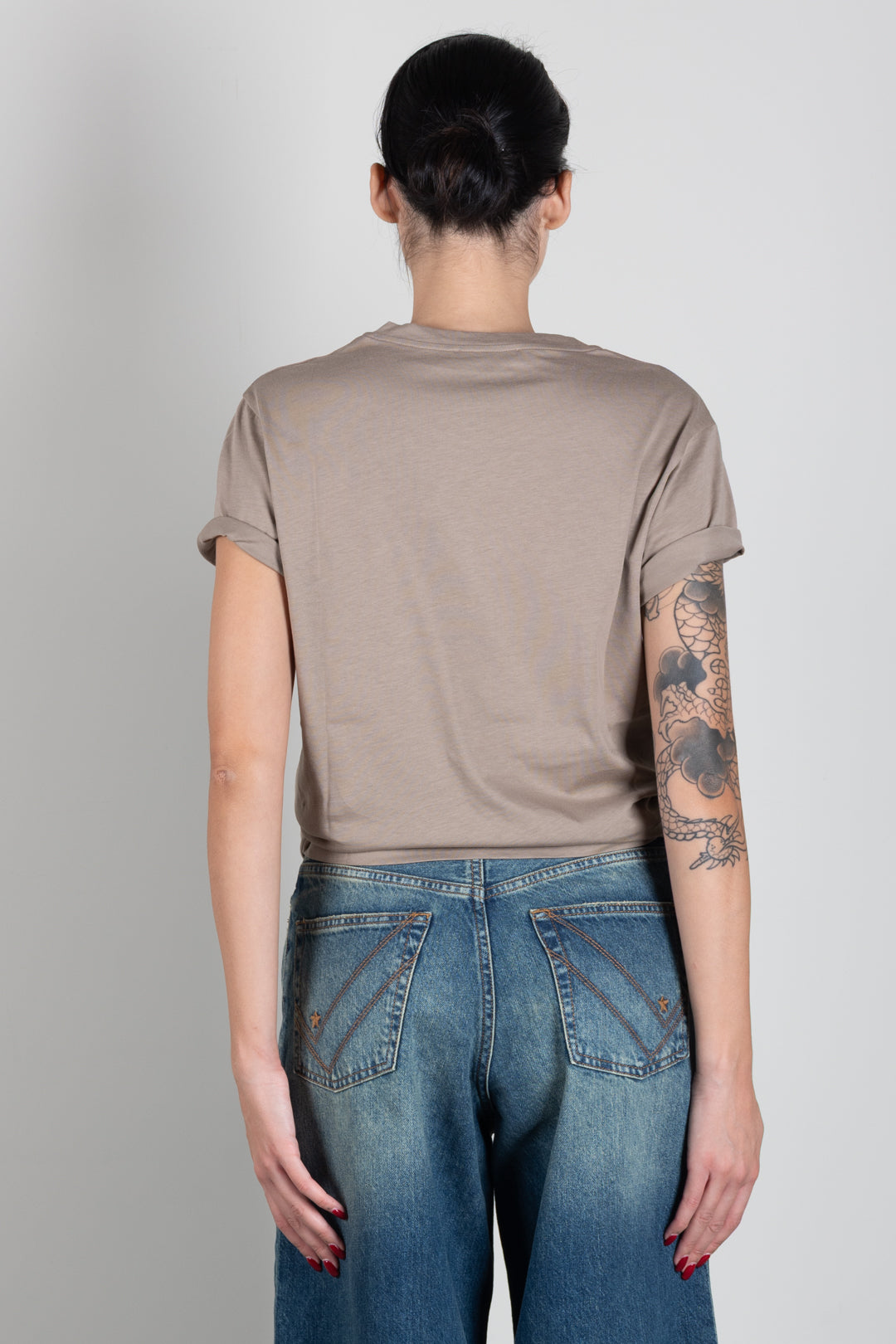 Aniye By T-shirt con Stampa "sbagliata" a Contrasto 181331 TAUPE :AI26