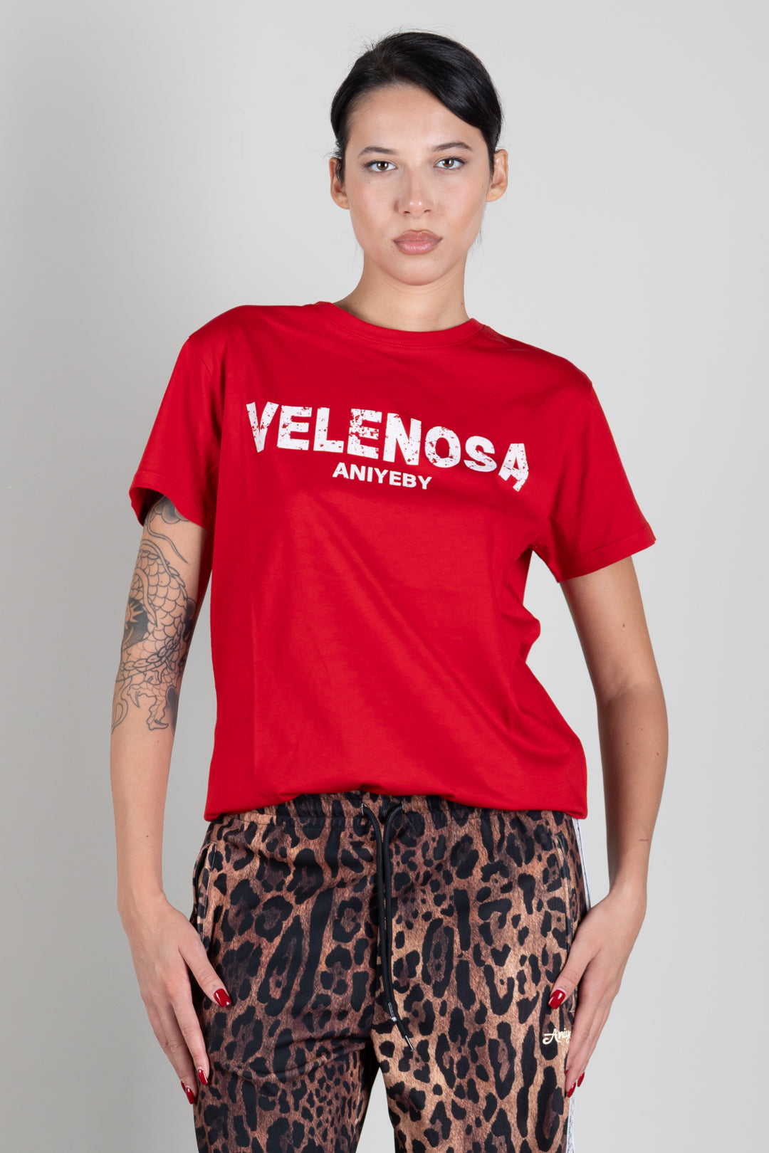 Aniye By T-shirt con Stampa "velenosa" a Contrasto 181330 RED :AI26