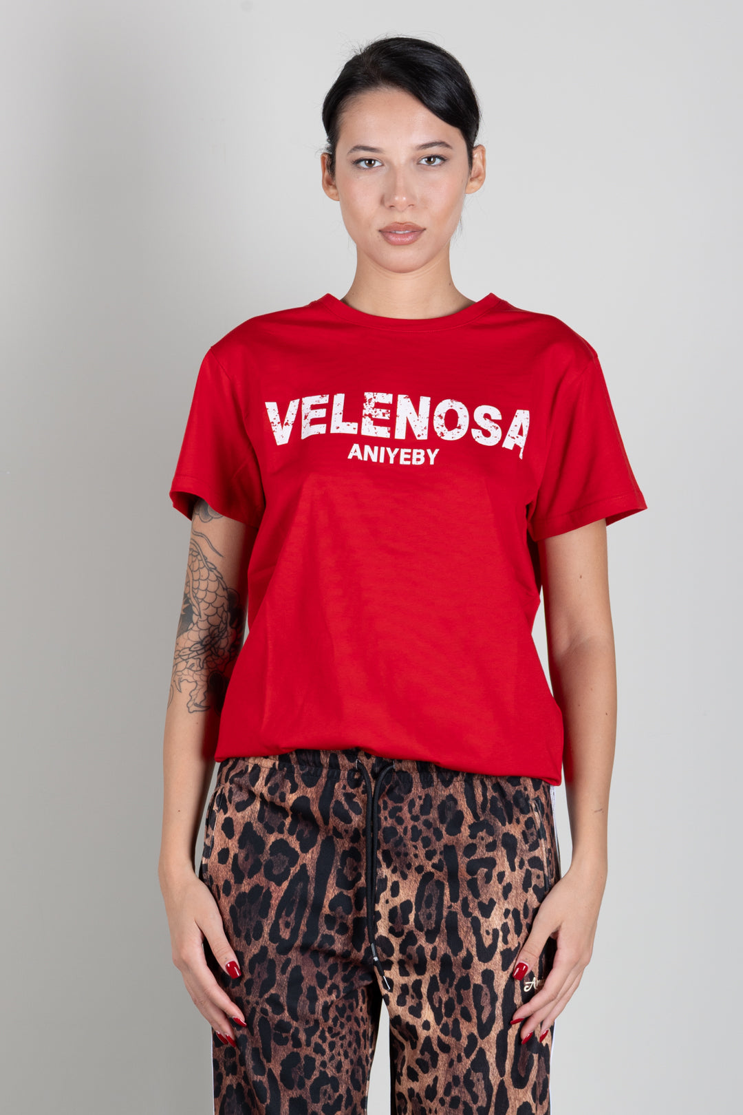 Aniye By T-shirt con Stampa "velenosa" a Contrasto 181330 RED :AI26