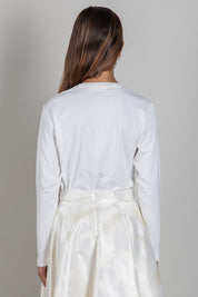 Elisabetta Franchi Bambina T-shirt Condettaglio  Ricamo Piuma Dorata EFTS2750JE006.0004
