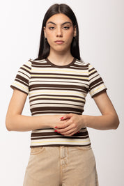 Pinko T-shirt Cropped a Righe 107308 A3H4 MGP