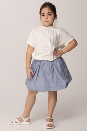 Elisabetta Franchi Bambina T-shirt Drappeggiata con Dettaglio Centrale EGTS1140JE006.0004