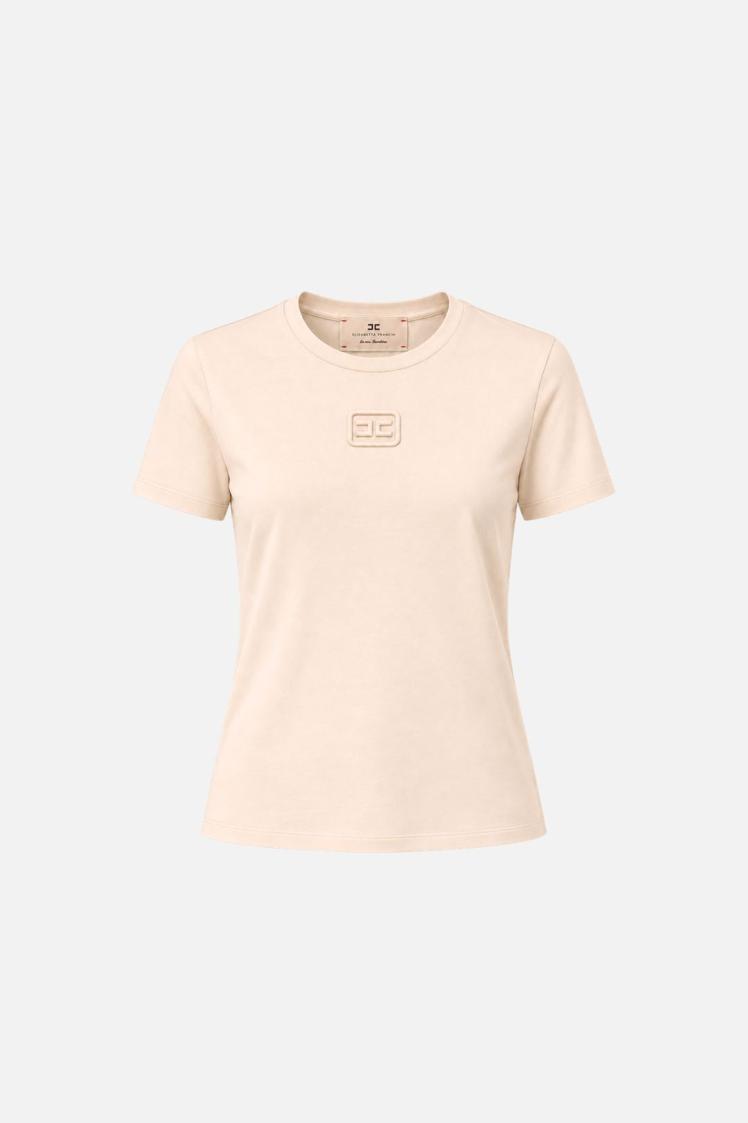 Elisabetta Franchi Bambina T-shirt Girocollo con Logo Spessorato EFTS269CJE018.C063