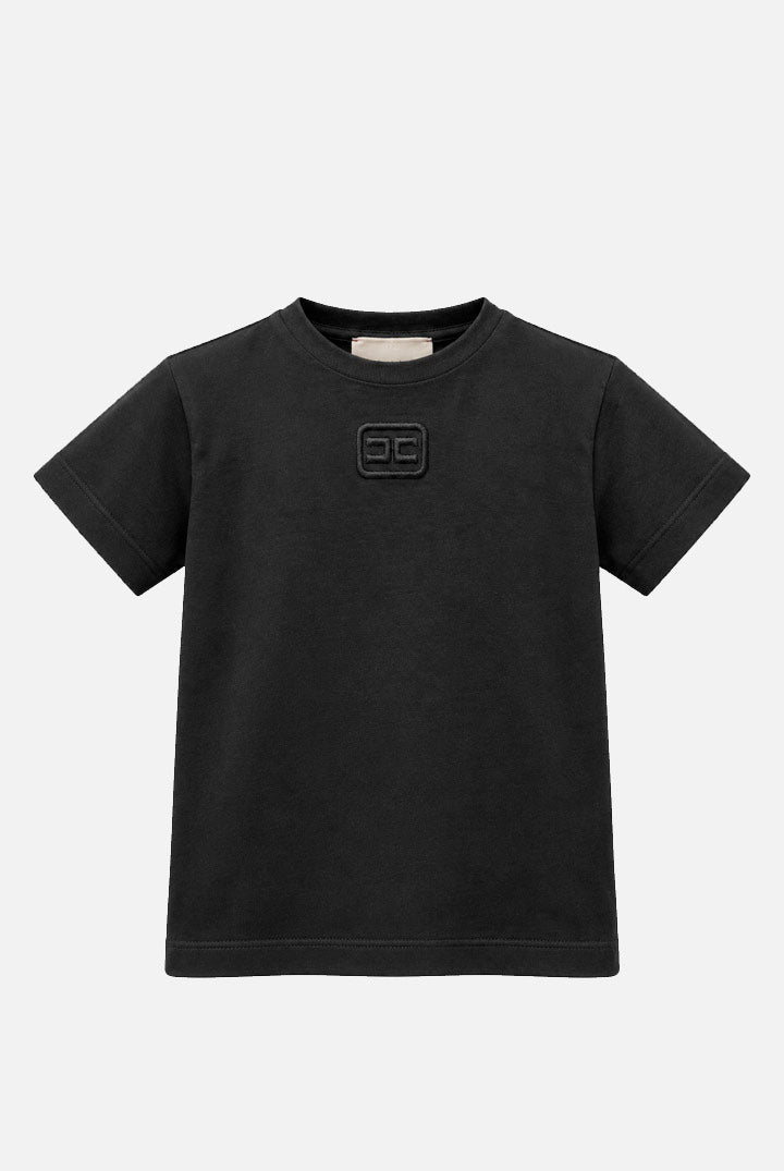 Elisabetta Franchi Bambina T-shirt Girocollo con Logo Spessorato EFTS269CJE018.N000