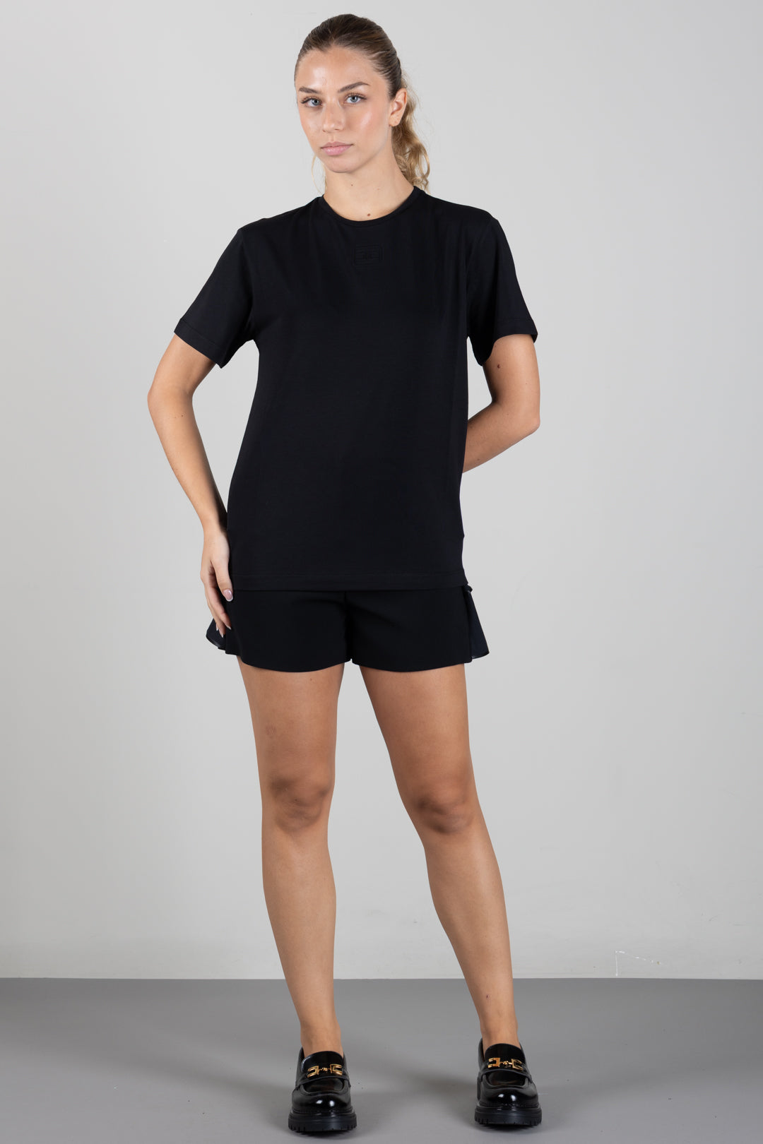 Elisabetta Franchi Bambina T-shirt Girocollo con Logo Spessorato EFTS269CJE018.N000