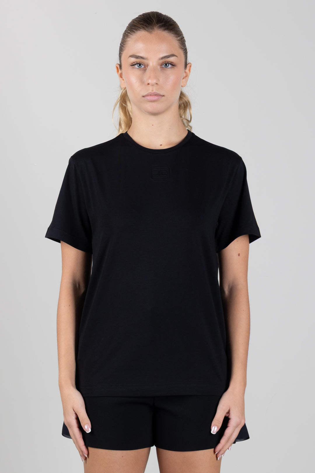 Elisabetta Franchi Bambina T-shirt Girocollo con Logo Spessorato EFTS269CJE018.N000
