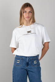 Elisabetta Franchi Bambina T-shirt Girocollo con Stampa Logo EFTS267CJE018.0045