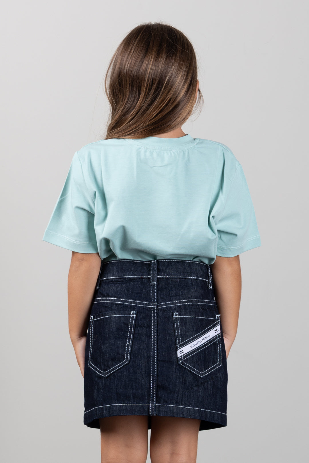 Elisabetta Franchi Bambina T-shirt Girocollo con Stampa Logo EFTS267CJE018.1269