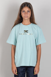 Elisabetta Franchi Bambina T-shirt Girocollo con Stampa Logo EFTS267CJE018.1269