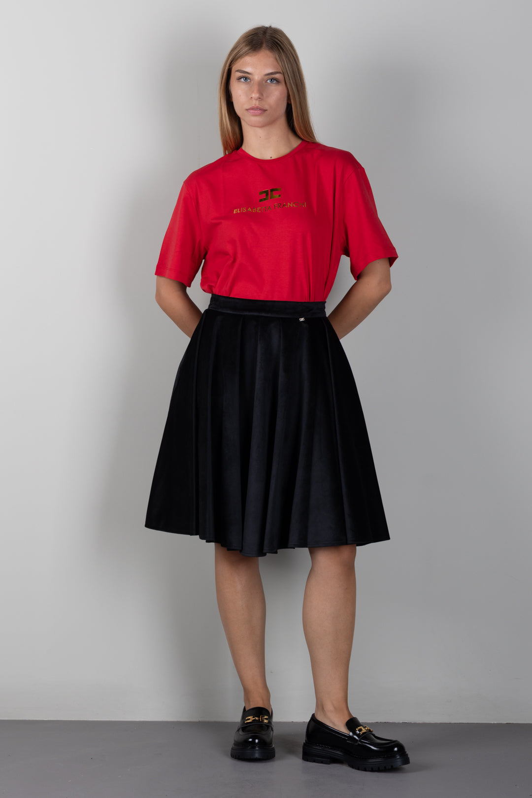 Elisabetta Franchi Bambina T-shirt Girocollo con Stampa Logo EFTS267CJE018.3328
