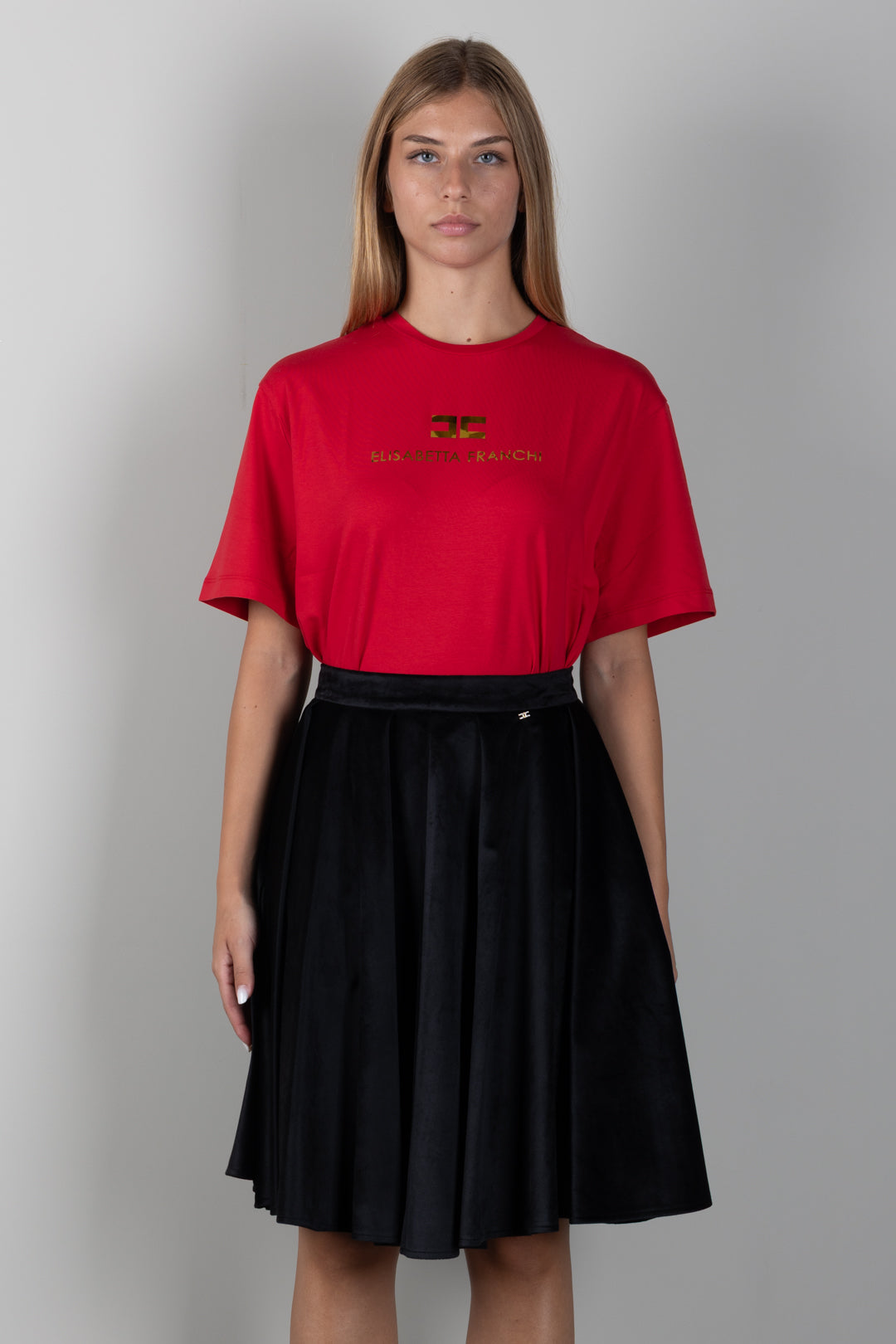 Elisabetta Franchi Bambina T-shirt Girocollo con Stampa Logo EFTS267CJE018.3328