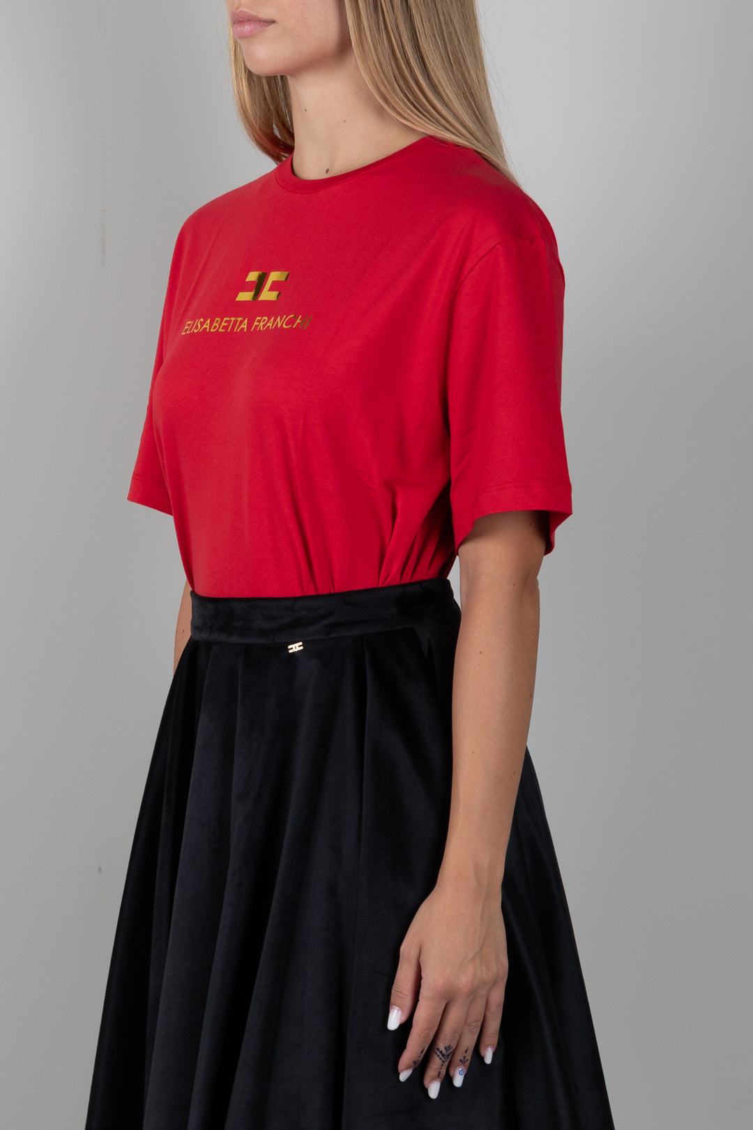 Elisabetta Franchi Bambina T-shirt Girocollo con Stampa Logo EFTS267CJE018.3328