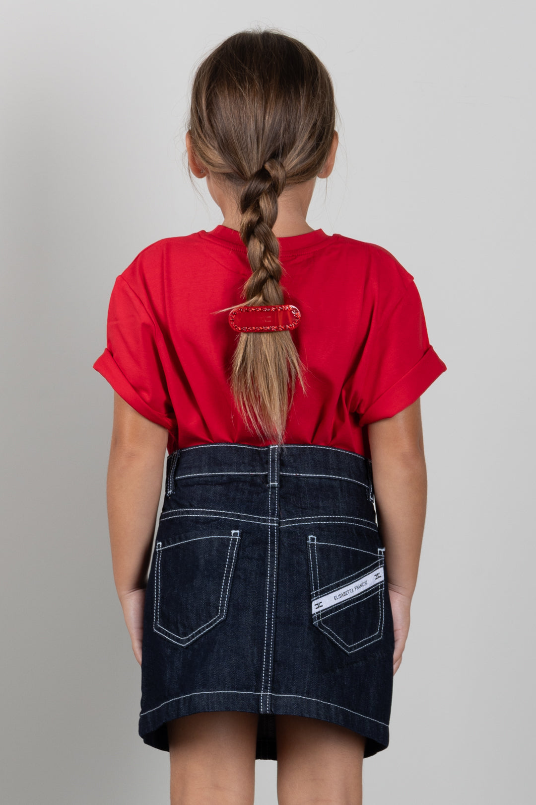 Elisabetta Franchi Bambina T-shirt Girocollo con Stampa Logo EFTS267CJE018.3328