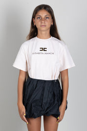 Elisabetta Franchi Bambina T-shirt Girocollo con Stampa Logo EFTS267CJE018.C163