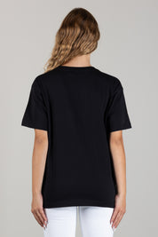 Elisabetta Franchi T-shirt In Cotone con Logo In Rilievo MA01P66E2 NERO
