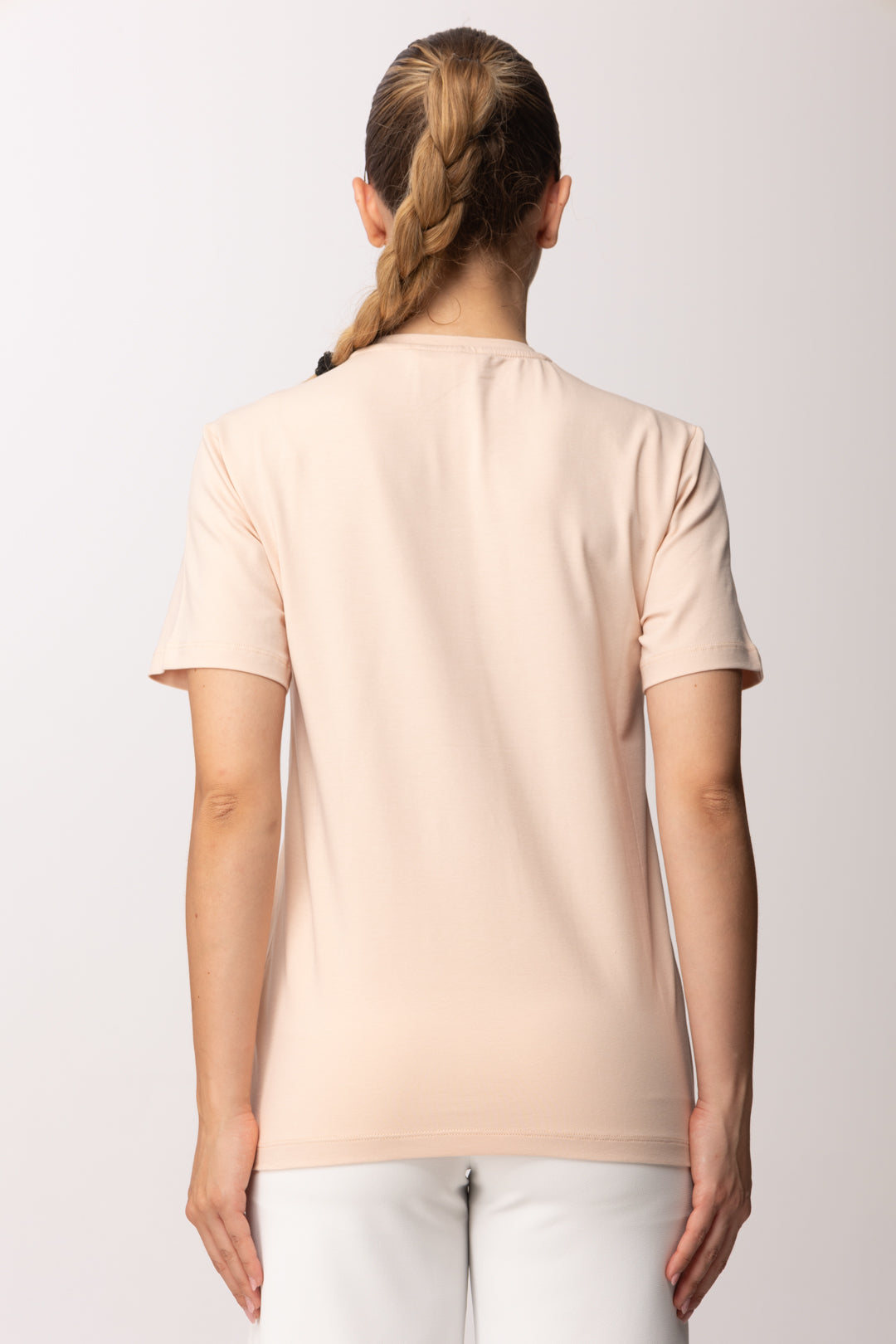 Elisabetta Franchi Bambina T-shirt In Cotone con Logo Paillettes EFTS2590JE006.C125