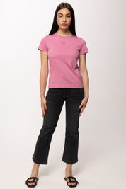 Pinko T-shirt In Cotone con Logo Ricamato 100355 A339 Q48