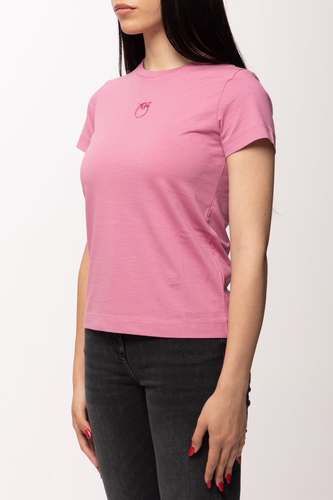 Pinko T-shirt In Cotone con Logo Ricamato 100355 A339 Q48