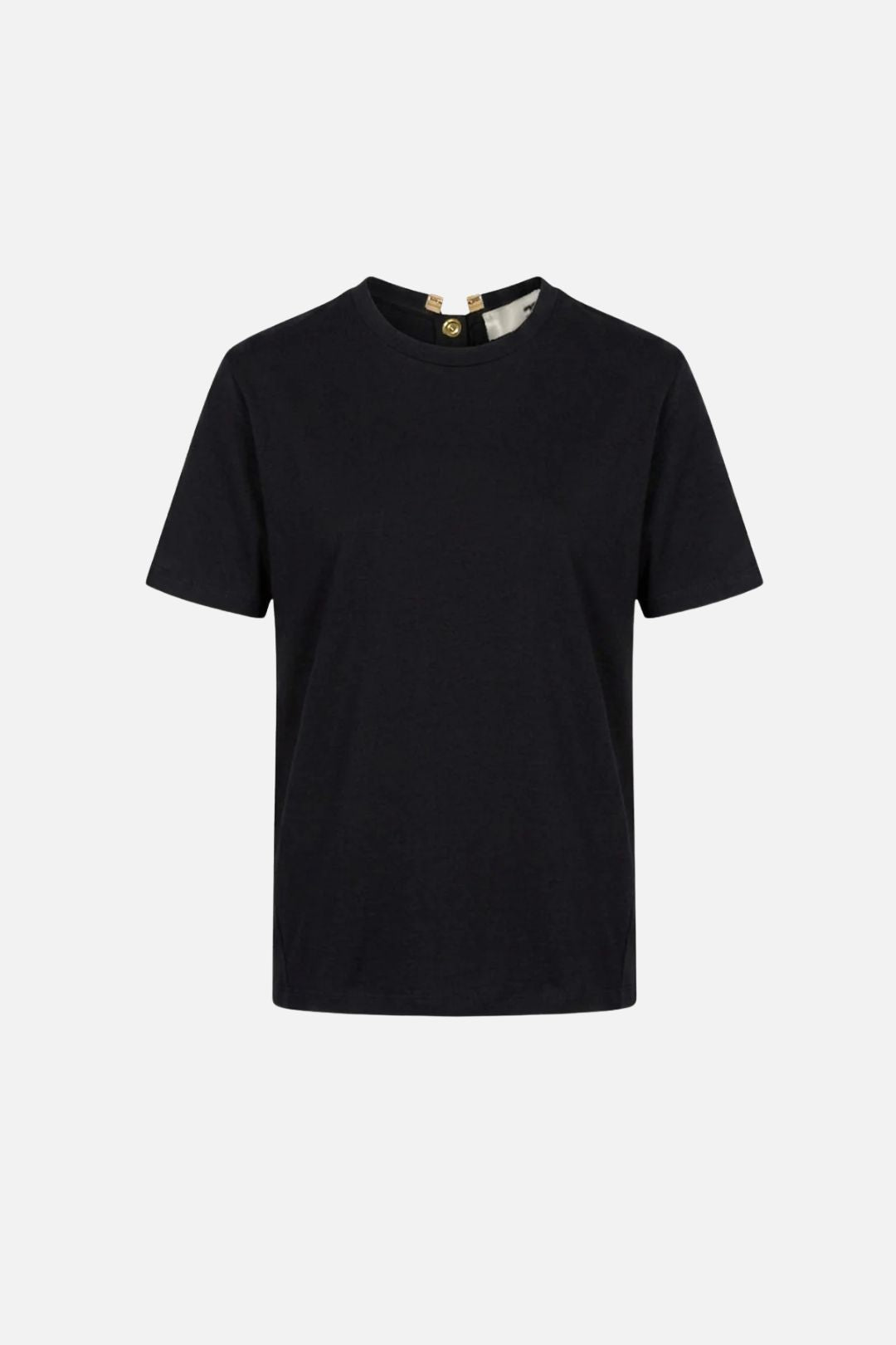 Elisabetta Franchi T-shirt In Cotone con Logo Ricamato Tono Su Tono MA00266E2 NERO