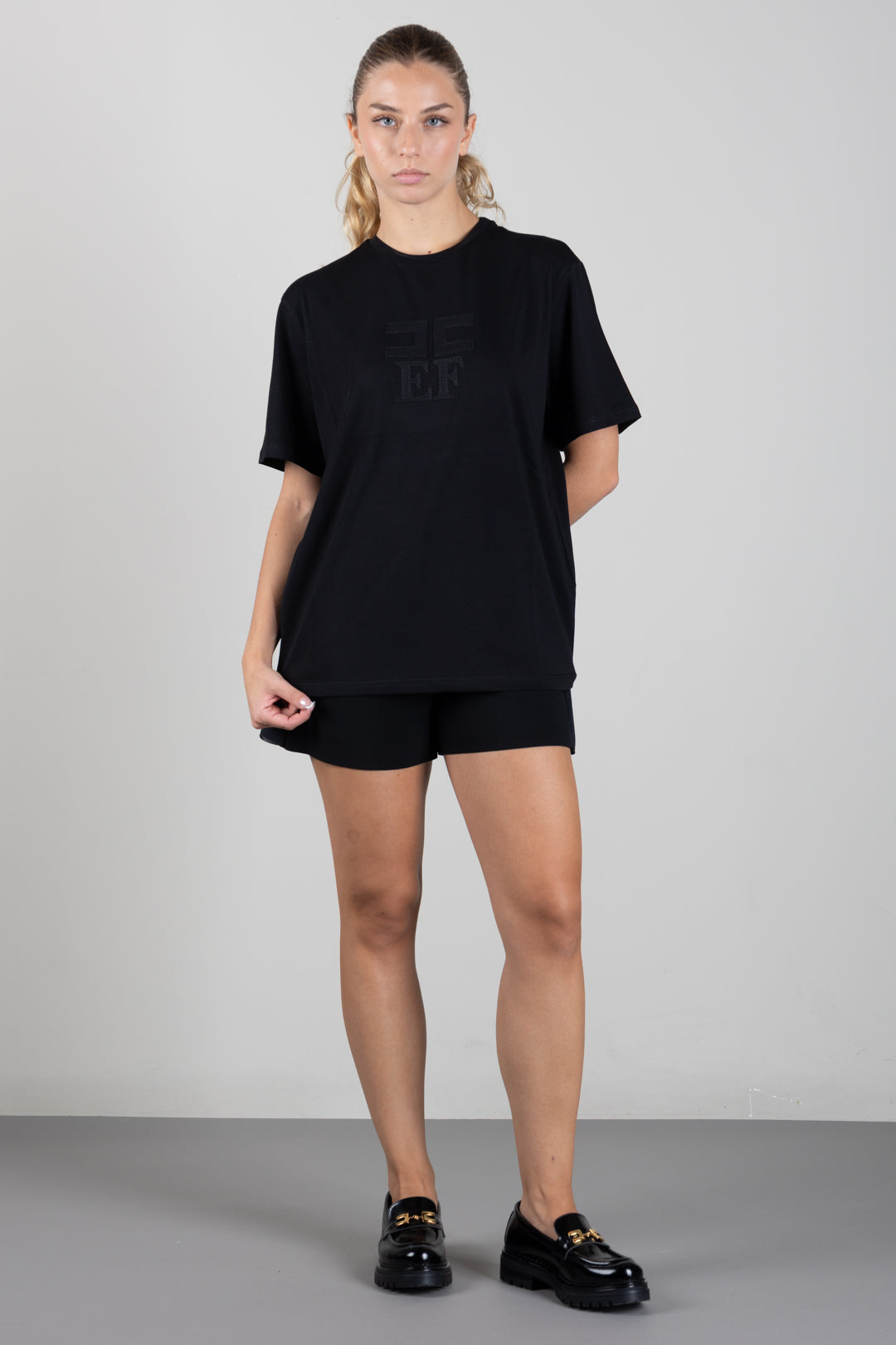 Elisabetta Franchi Bambina T-shirt In Cotone con Logo Sul Davanti EFTS266CJE018.N000