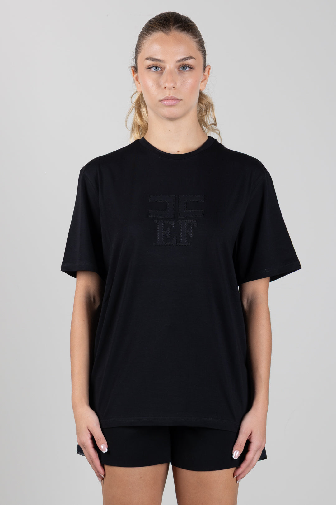 Elisabetta Franchi Bambina T-shirt In Cotone con Logo Sul Davanti EFTS266CJE018.N000