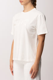 Elisabetta Franchi Bambina T-shirt In Cotone con Logo Tono Su Tono EFTS2620JE006.0195