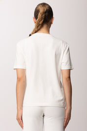 Elisabetta Franchi Bambina T-shirt In Cotone con Logo Tono Su Tono EFTS2620JE006.0195
