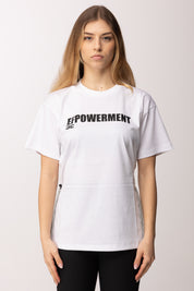 Elisabetta Franchi T-shirt In Cotone con Stampa Empowerment MA72G61E2 GESSO