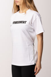 Elisabetta Franchi T-shirt In Cotone con Stampa Empowerment MA72G61E2 GESSO