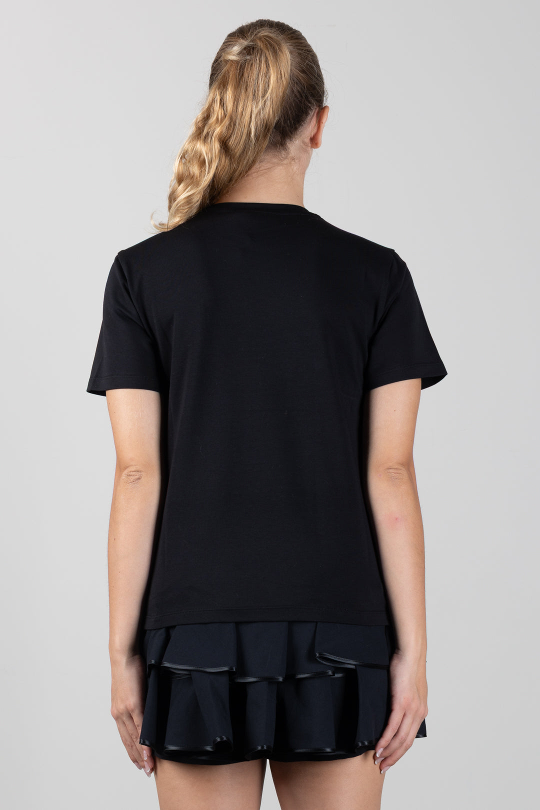 Elisabetta Franchi Bambina T-shirt In Jersey con Applicazioni Piuma e Paillettes EFTS2740JE006.N000