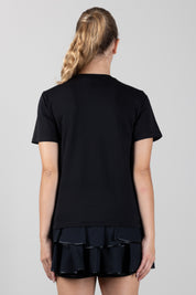 Elisabetta Franchi Bambina T-shirt In Jersey con Applicazioni Piuma e Paillettes EFTS2740JE006.N000