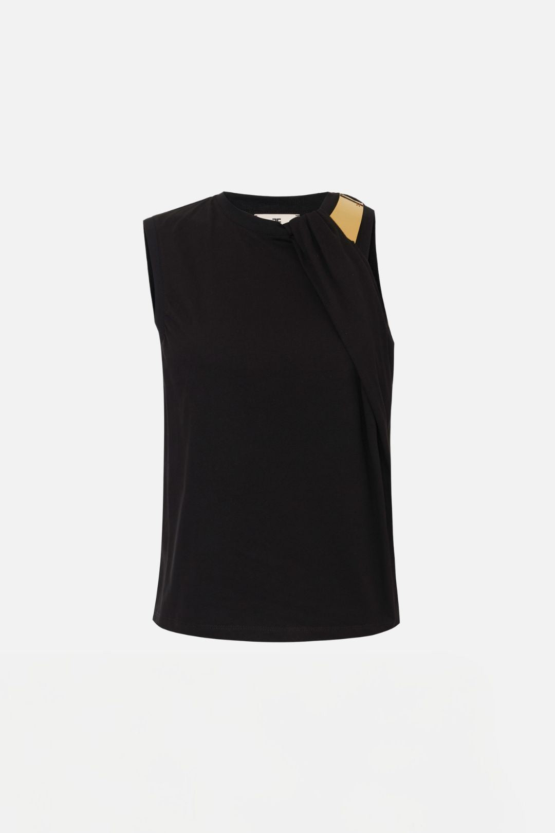 Elisabetta Franchi T-shirt In Jersey con Dettaglio Gioiello CN00166E2 NERO