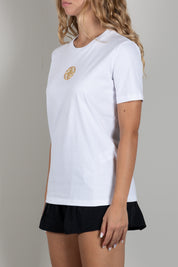Elisabetta Franchi T-shirt In Jersey con Logo Gioiello MA00866E2 GESSO