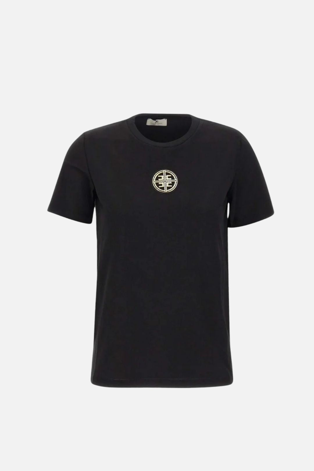 Elisabetta Franchi T-shirt In Jersey con Logo Gioiello MA00866E2 NERO