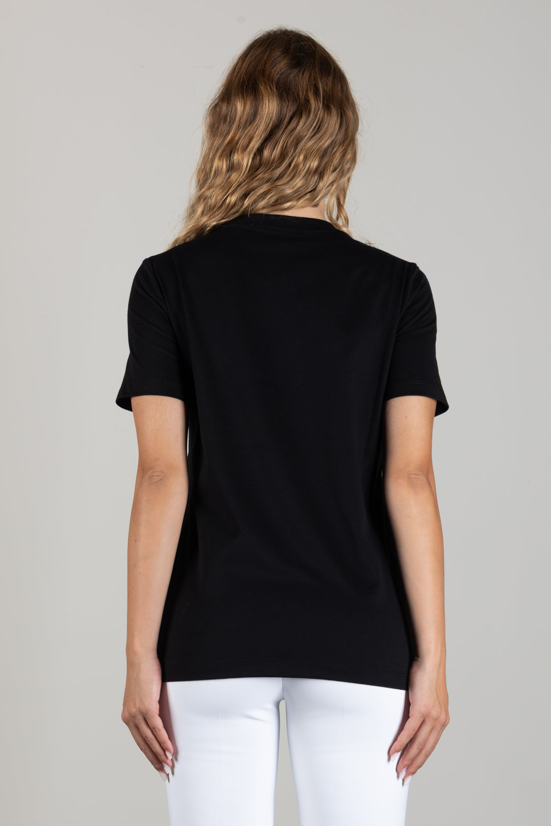 Elisabetta Franchi T-shirt In Jersey con Logo Gioiello MA00866E2 NERO