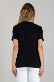 Elisabetta Franchi T-shirt In Jersey con Logo Gioiello MA00866E2 NERO