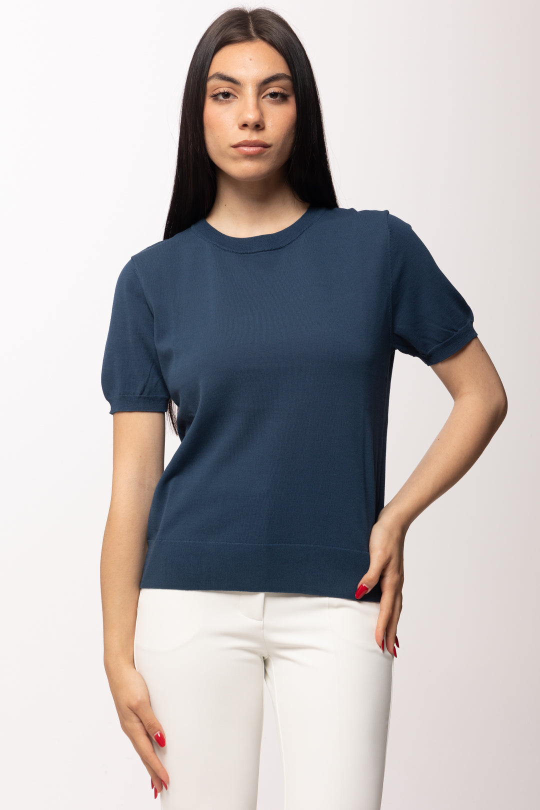 Patrizia Pepe T-shirt In Maglia 8K0409 K027 LAGOON BLUE